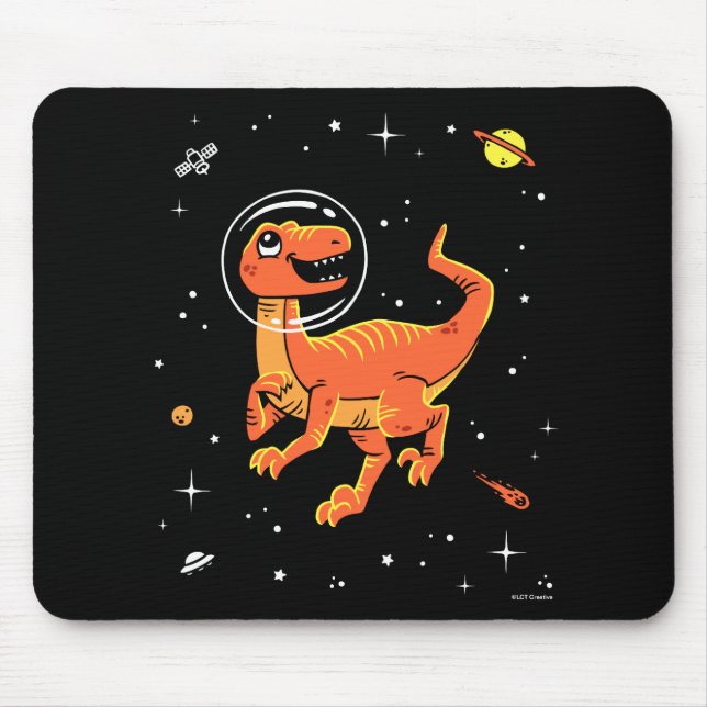 Orange Tyrannosaurus Dinos in Space Musmatta (Framsidan)