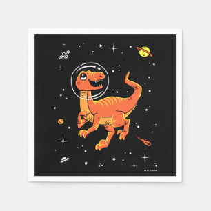 Orange Tyrannosaurus Dinos in Space Pappersservett