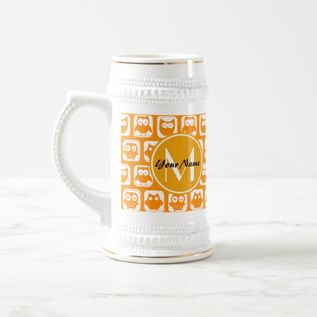 Orange Uggla Anpassningsbar Monogram Sejdel (Vänster)