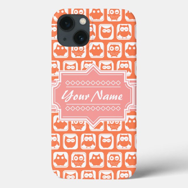 Orange Uggla Coral Personlig Namn (Baksida)
