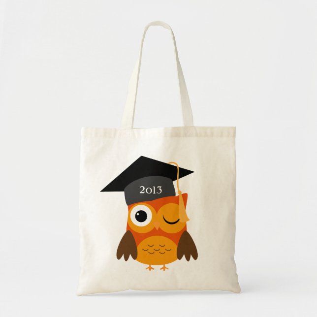 Orange Uggla med diplomatklass i Studenten Tygkasse (Framsidan)