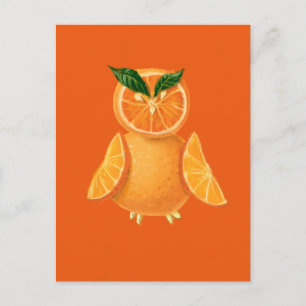 Orange uggla vykort