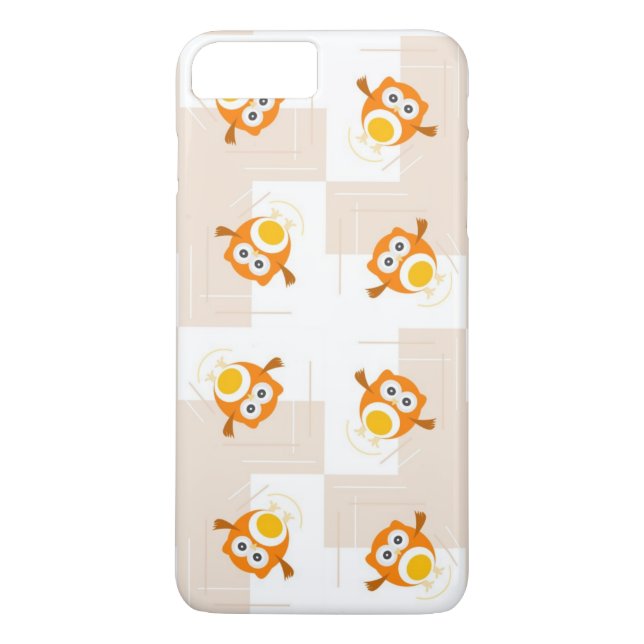 Orange ugglaillustrationmönster Case-Mate iPhone skal (Baksida)