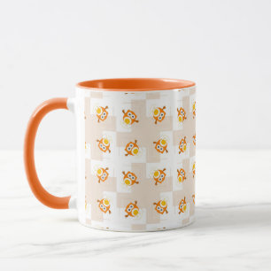 Orange ugglaillustrationmönster mugg