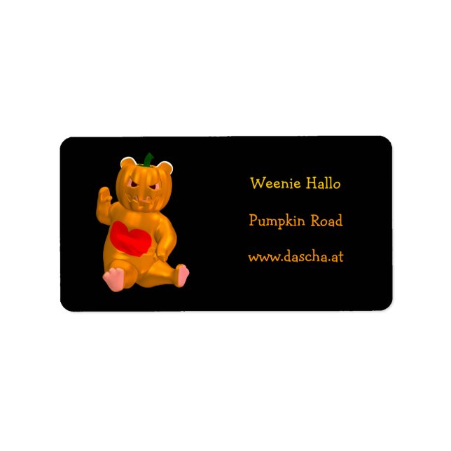 Orange underbar Bear Adressetikett (Framsidan)