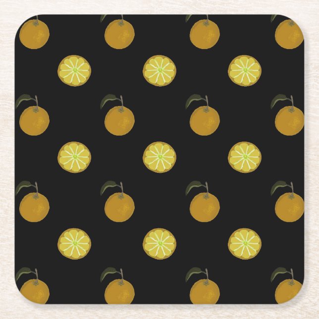Orange Underlägg Papper Kvadrat (Framsidan)