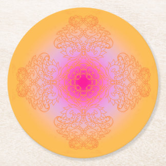 orange underlägg papper rund