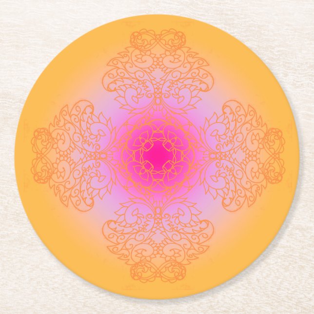 orange underlägg papper rund (Framsidan)