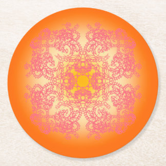 orange underlägg papper rund