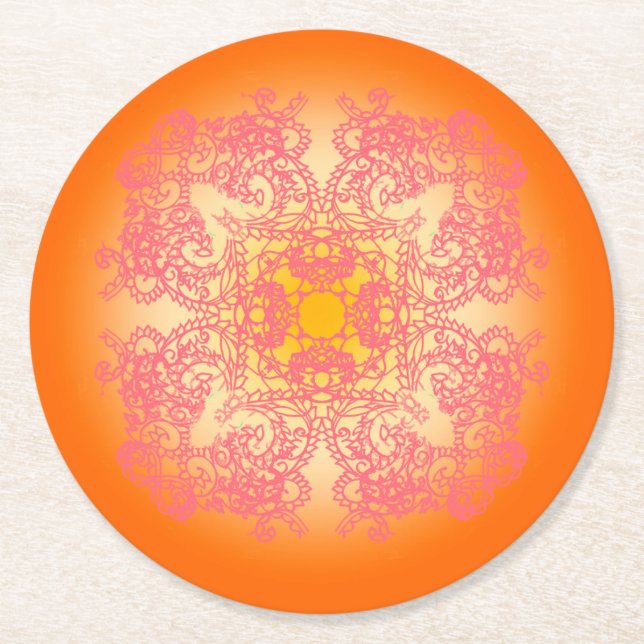 orange underlägg papper rund (Framsidan)