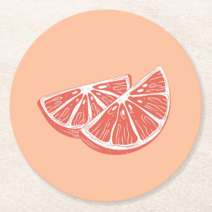 Orange Underlägg Papper Rund