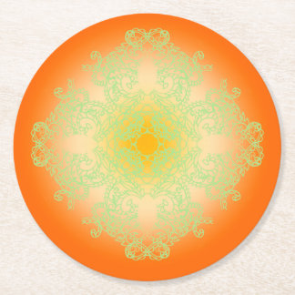 orange underlägg papper rund