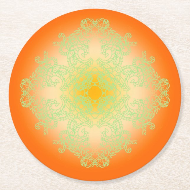orange underlägg papper rund (Framsidan)
