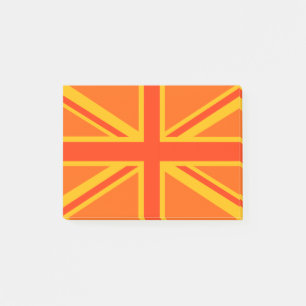 Orange Union Jack British Flagga Decor Post-it Block