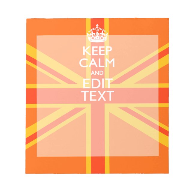 Orange Union Jack British Flagga Swag Anteckningsblock (Framsida)