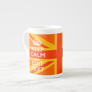 Orange Union Jack British Flagga Swag Benporslin Mugg