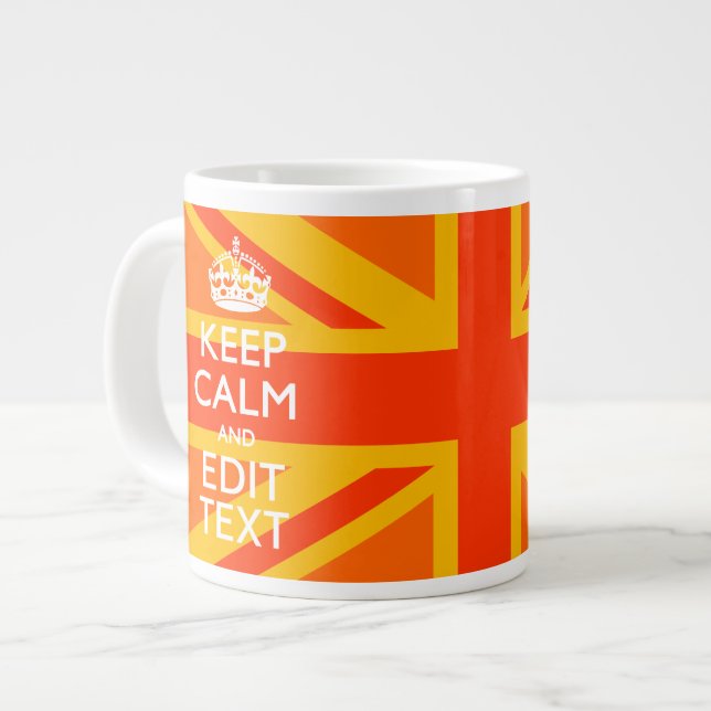Orange Union Jack British Flagga Swag Jumbo Mugg (Framsida vänster)