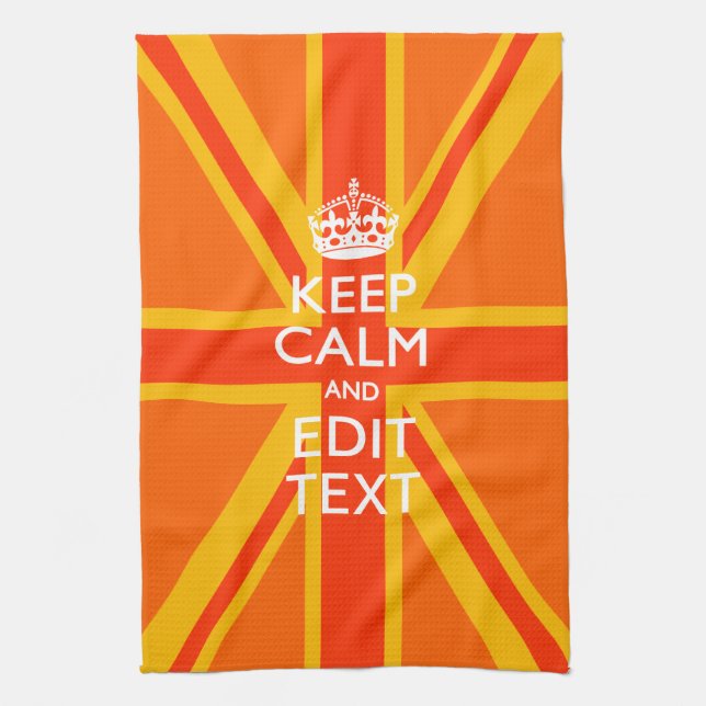 Orange Union Jack British Flagga Swag Kökshandduk (Vertikal)