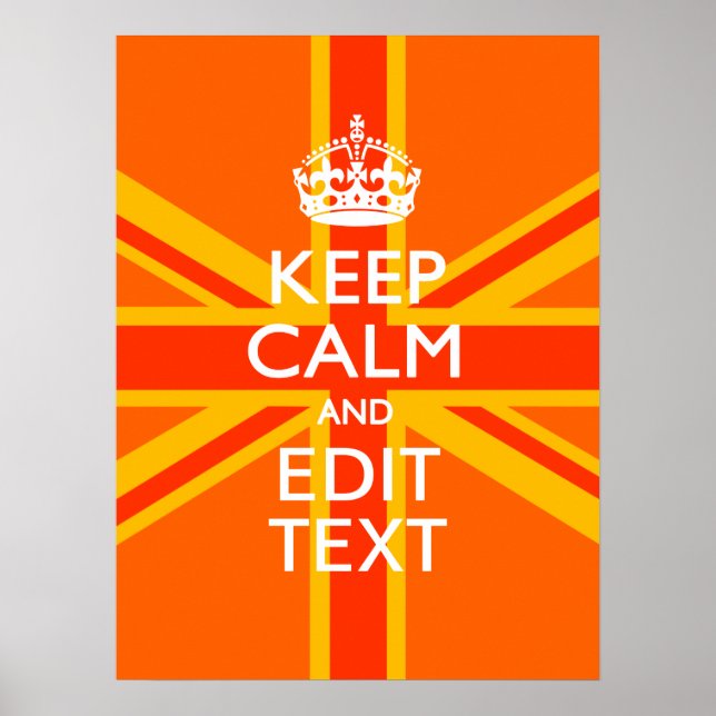 Orange Union Jack British Flagga Swag Poster (Framsidan)