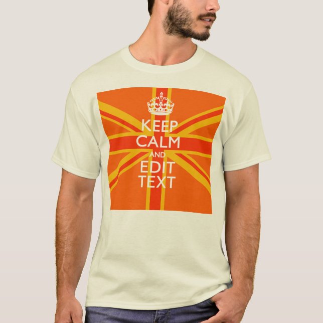 Orange Union Jack British Flagga Swag T Shirt (Framsida)