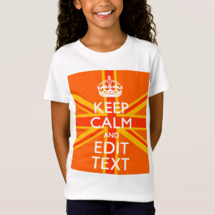 Orange Union Jack British Flagga Swag T Shirt