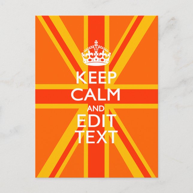 Orange Union Jack British Flagga Swag Vykort (Framsida)