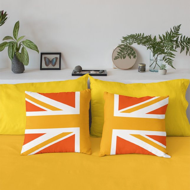 Orange Union Jack Halva Kudde (Cool)