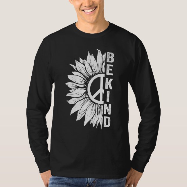 Orange Unity Day Anti Bullying Be Kind Sunflower P T Shirt (Framsida)