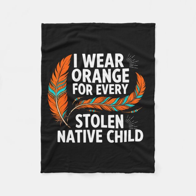 Orange Unity Day Every Child Native American Women Fleecefilt (Framsidan)