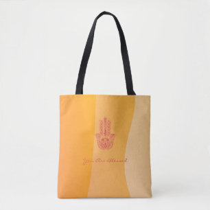 Orange Vågar Simple Red Hamsa Personlig Tygkasse