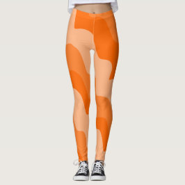 Orange vågigt havets vinkara övertoning leggings