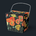 Orange Vallmo Blommig Bröllopstårta Förmånslåda Presentaskar<br><div class="desc">Orange Vallmo på svarta Blommiga blommor Bröllopstårta Förmånslådor. Designad utifrån en av mina akvarellmålningar.</div>