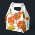 Orange Vallmo Bröllopstårta Förmånslåda Blomma Presentaskar<br><div class="desc">Vallmo Vattenfärg målning Bröllopstårta Förmånslådor,  Helt Anpassningsbara. Designade utifrån en av mina vattenfärg-målningar.</div>