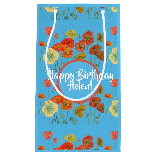 Orange Vallmo Poppies Island Blommig Presentbag (Framsidan)
