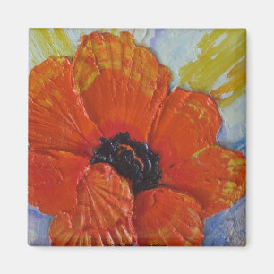 Orange vallmomagnet magnet