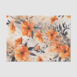 Orange Vår Blommigt 1 Decoupage Papper