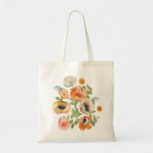 Orange Vår blommor Bouquet Tygkasse