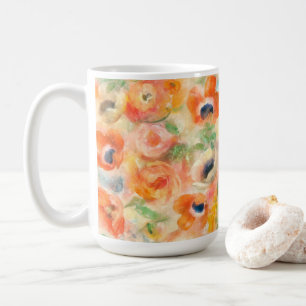 Orange Vår blommor Kaffemugg