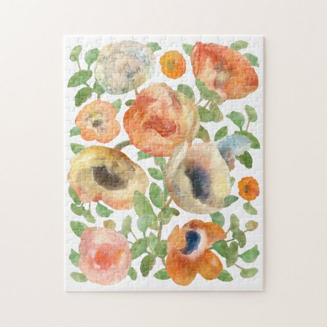 Orange Vår blommor Pussel (Vertikal)
