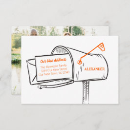 Orange vår Nya adress Flytta för postlådor