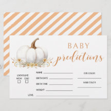 Orange våra små babyduschförutsägelser.