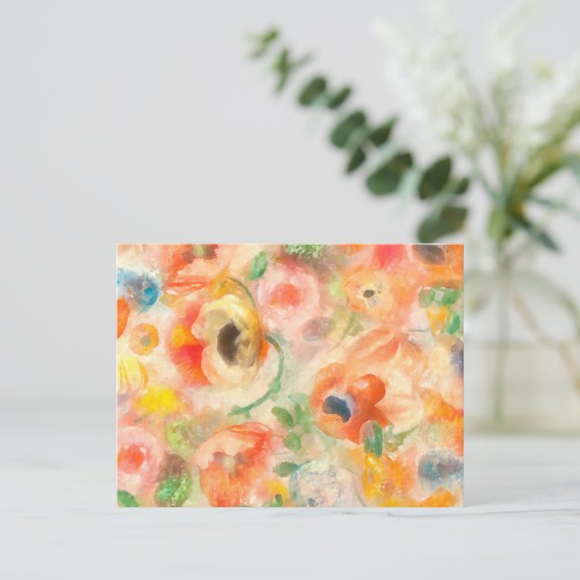 Orange vårblommor helg vykort (Stående Fram)