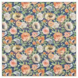 Orange vårblommor tyg