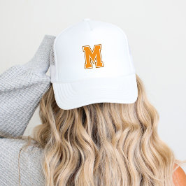 Orange Varsity Monogram Keps