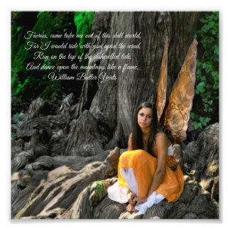 Orange Vatten Fairy William Butler Yeats Quote Fototryck