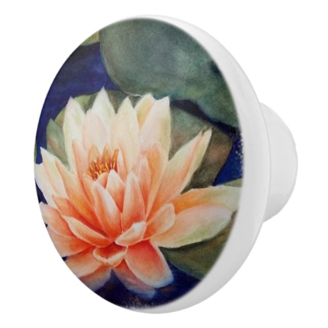 ORANGE VATTEN LILY CERAMIC KNOB KNOPP (Höger)