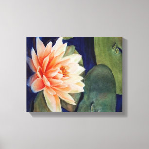 ORANGE VATTEN LILY WRAPPED CANVAS PAINING