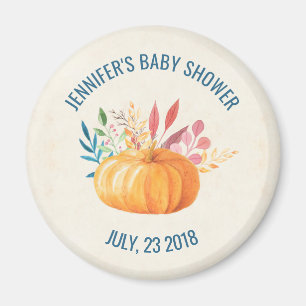 Orange Vattenfärg Pumpkin Baby Shower STD Magnet