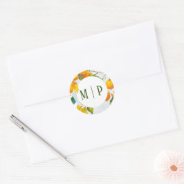 Orange vattenfärg tema Ljus färger Runt Klistermärke