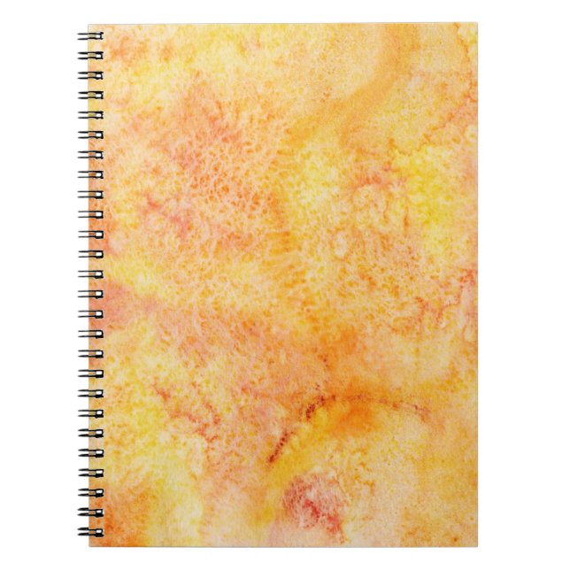 Orange vattenfärgbakgrund anteckningsbok med spiral (Framsidan)